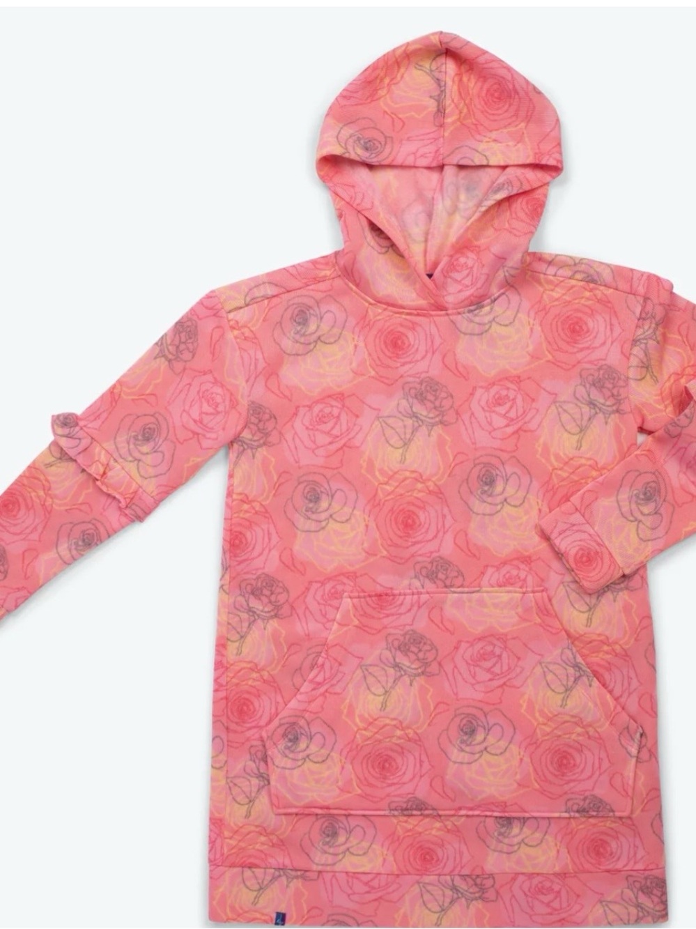 Lug Serenity Rose Print Hooded Tunic Sweatshirt